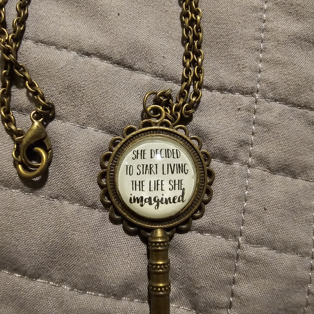 Antique Bronze Inspirational Necklace